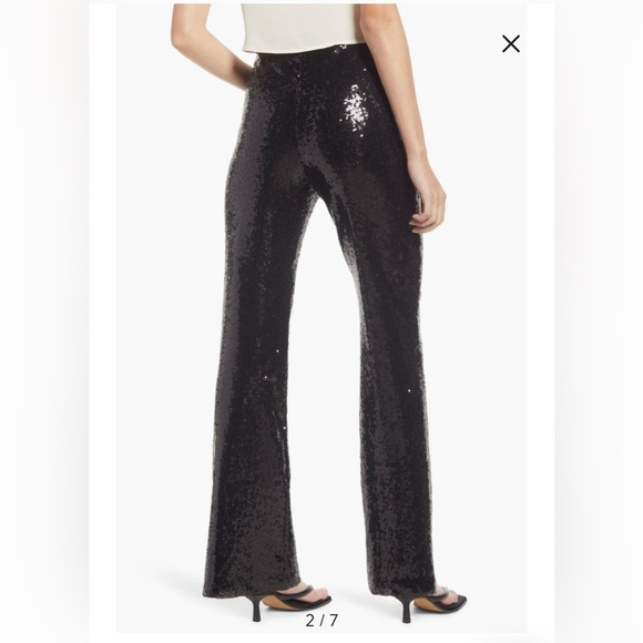 Open Edit Black Sequin Flare Pants - Size Small - Picture 2 of 16